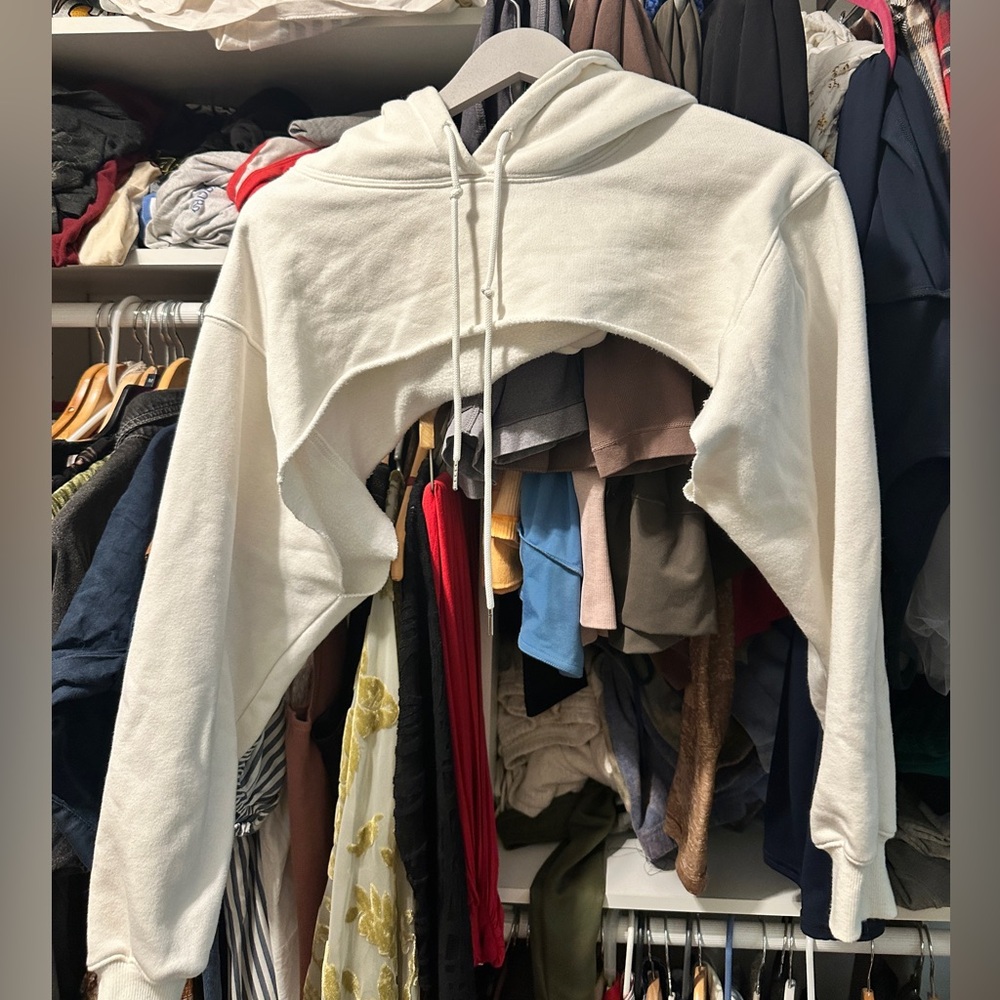 Crop hoodie white Small/medium